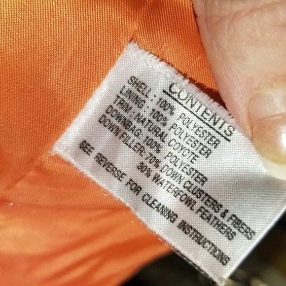 Orange peach, metalic sheen parka fur/feathe light - Picture 10 of 11